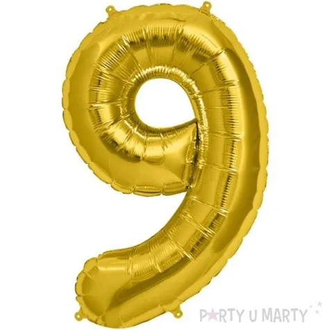 balon foliowy cyfra 9 zloty northstar balloons 34 dgt