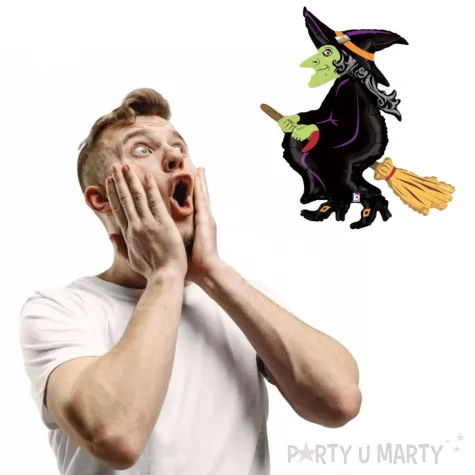 balon foliowy czarownica na miotle grabo 42 shp