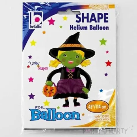 balon foliowy czarownica w kapeluszu betallic 45 shp