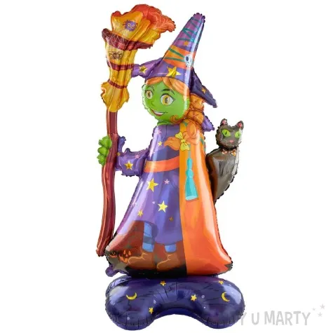 balon foliowy czarownica z kotem stojacy partypal 61 shp