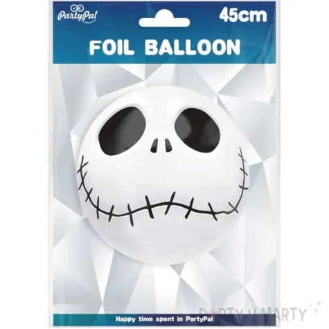 balon foliowy czaszka halloween bialy partypal 18 rnd