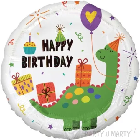 balon foliowy dinozaur happy birthday 18 rnd