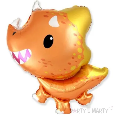 balon foliowy dinozaur triceratops pomaranczowy flexmetal 14 shp