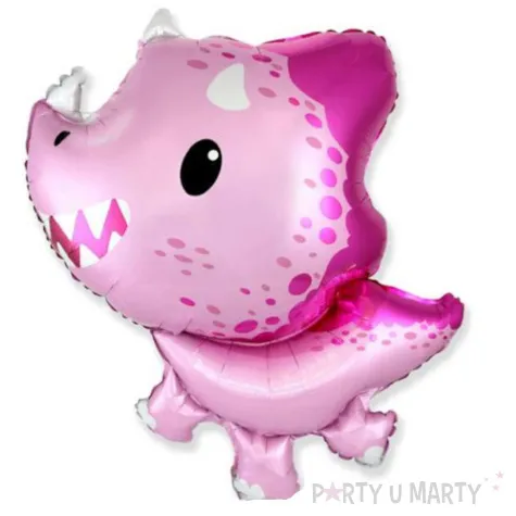 balon foliowy dinozaur triceratopsy rozowy flexmetal 14 shp