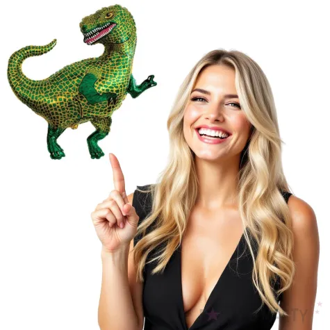 balon foliowy dinozaur tyranozaur zielony flexmetal 14 shp