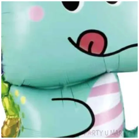 balon foliowy dinozaur w koronie turkusowy jix 34 shp