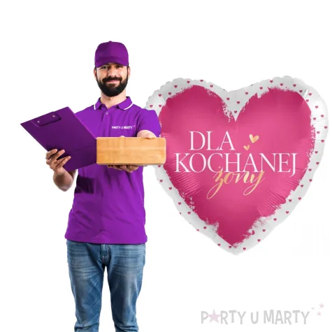 balon foliowy dla kochanej zony serce roz premioloon 17 hrt