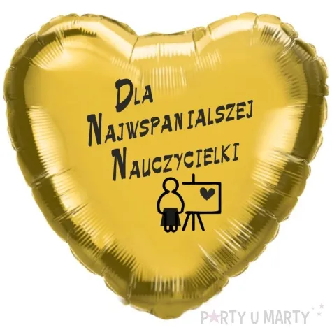 balon foliowy dla najwspanialszej nauczycielki zloty 18 hrt