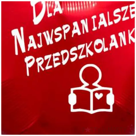 balon foliowy dla najwspanialszej przedszkolanki czerwony 18 hrt