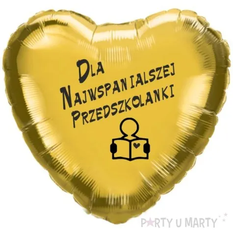 balon foliowy dla najwspanialszej przedszkolanki zloty 18 hrt