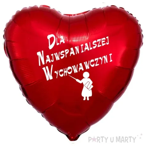 balon foliowy dla najwspanialszej wychowawczyni czerwony 18 hrt