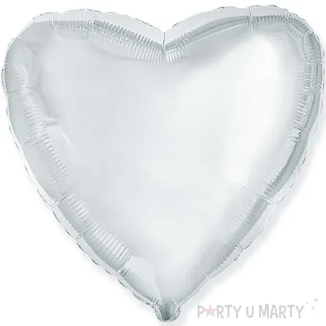 balon foliowy duze serce srebrny flexmetal 32 hrt