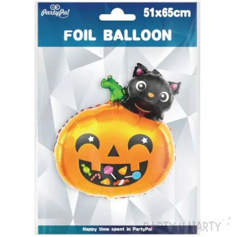 balon foliowy dynia i czarny kot pomaranczowy partypal 25 shp