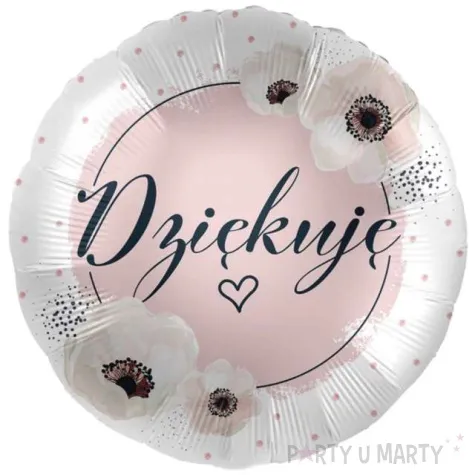 balon foliowy dziekuje bialo rozowy premioloon 17 rnd