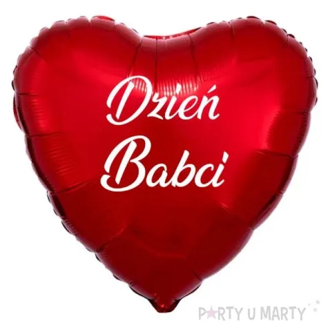 balon foliowy dzien babci czerwony 18 hrt