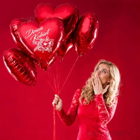 balon foliowy dzien kobiet czerwony 18 hrt