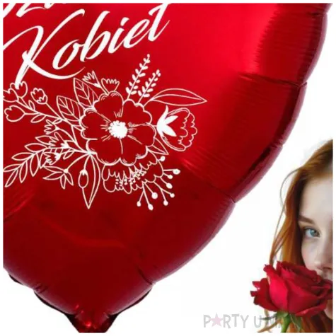 balon foliowy dzien kobiet czerwony 18 hrt