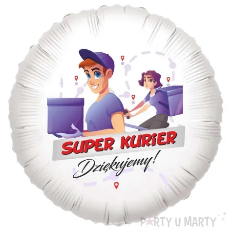 balon foliowy dzien kuriera super kurier bialy 18 rnd