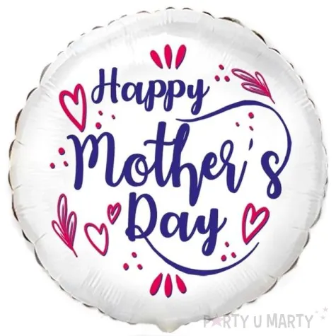 balon foliowy dzien matki bialy flexmetal 18 rnd