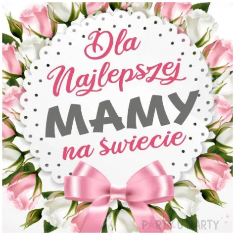 balon foliowy dzien matki dla najlepszej mamy bialy 18 rnd