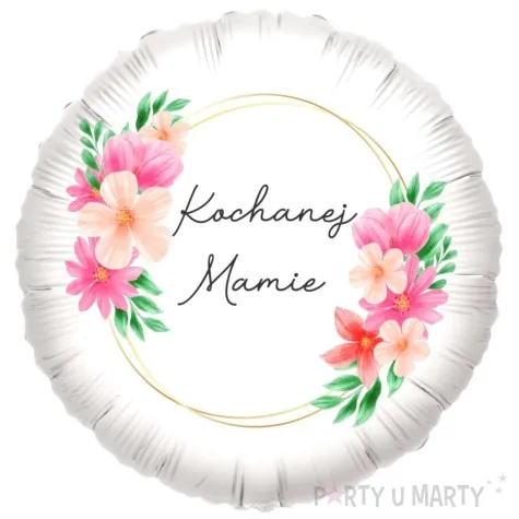 balon foliowy dzien matki kwiaty kochanej mamie bialy 18 rnd