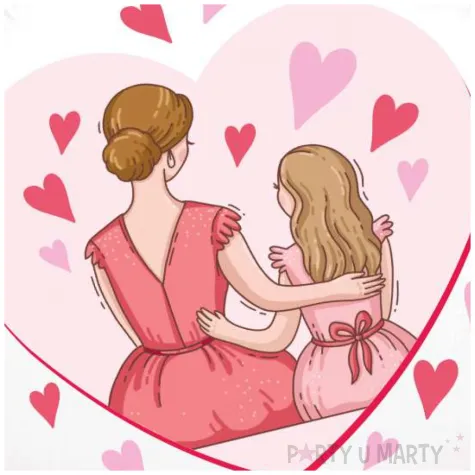 balon foliowy dzien matki mama w serduszku bialy 18 rnd