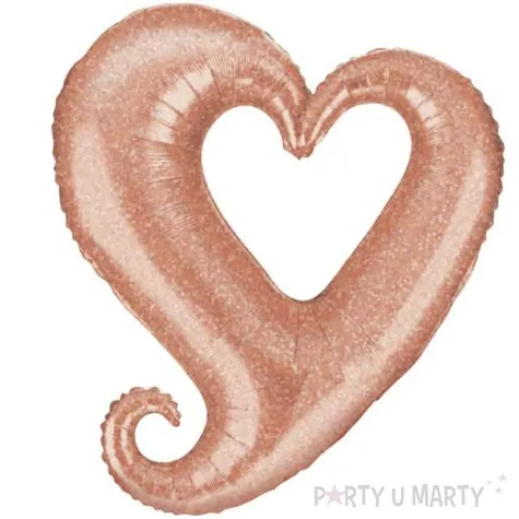 balon foliowy dziurawe serce holo rozowe zloto grabo 37 shp