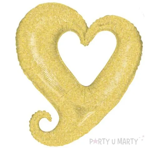 balon foliowy dziurawe serce holo zlote betallica 37 shp