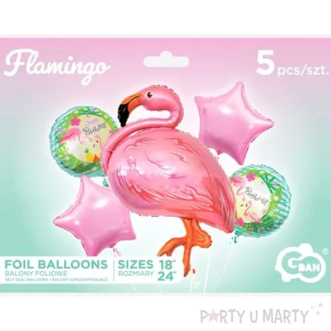 balon foliowy flaming i gwiazdy godan 5 szt shp