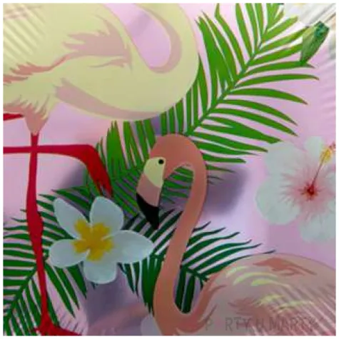 balon foliowy flamingi w kwiatach fioletowy jasny oem 18 rnd