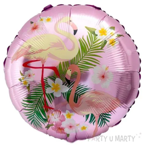 balon foliowy flamingi w kwiatach rozowy jasny oem 18 rnd