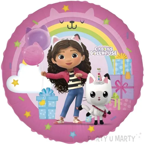 balon foliowy gabbys dollhouse rozowy procos 18 rnd