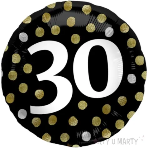 balon foliowy glossy 30 urodziny czarny folat 17 rnd