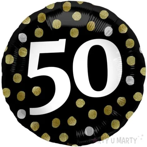 balon foliowy glossy 50 urodziny czarny folat 17 rnd