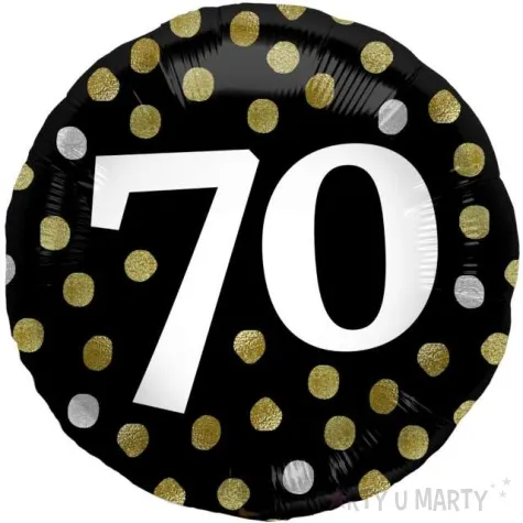 balon foliowy glossy 70 urodziny czarny folat 17 rnd