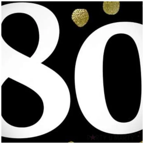 balon foliowy glossy 80 urodziny czarny folat 17 rnd