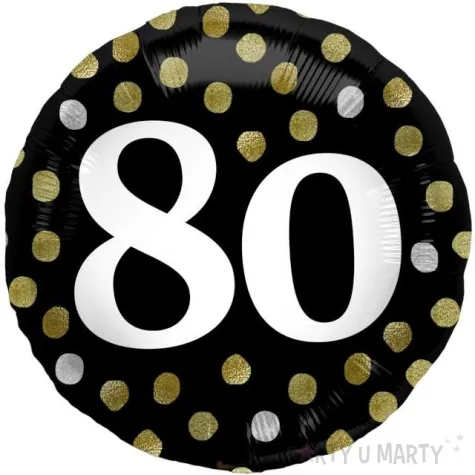 balon foliowy glossy 80 urodziny czarny folat 17 rnd