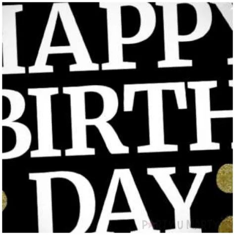 balon foliowy glossy happy birthday czarny folat 17 rnd