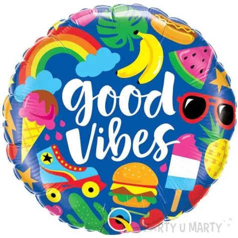 balon foliowy good vibes qualatex 18 rnd