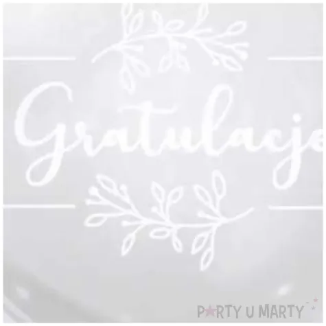 balon foliowy gratulacje kolor bialy transparentny tuban 18 orb