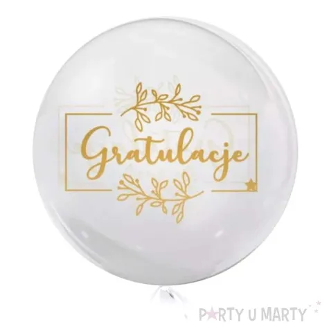 balon foliowy gratulacje kolor zloty transparentny tuban 18 orb
