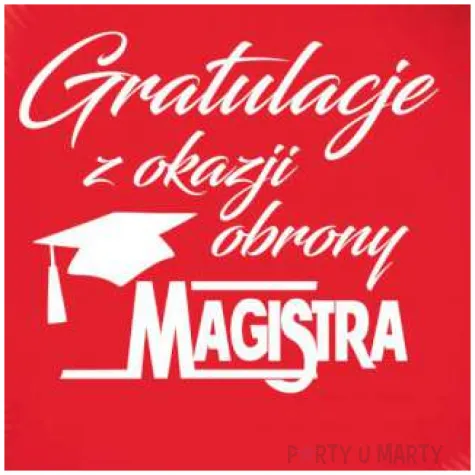 balon foliowy gratulacje z okazji obrony magistra czerwony 18 rnd