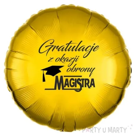 balon foliowy gratulacje z okazji obrony magistra zloty 18 rnd