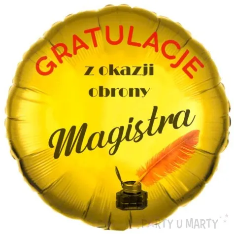 balon foliowy gratulacje z okazji obrony magistra zloty 18 rnd