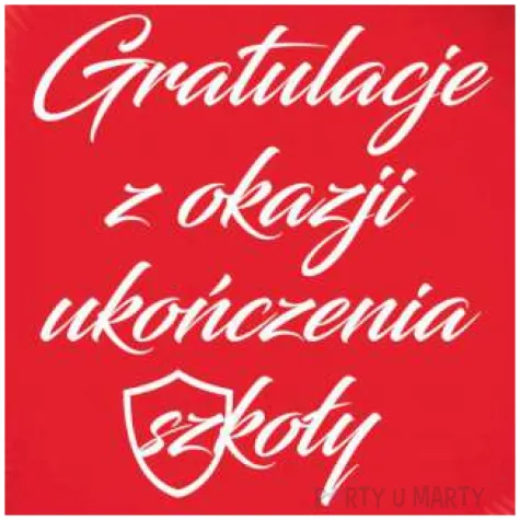 balon foliowy gratulacje z okazji ukonczenia szkoly czerwony 18 rnd