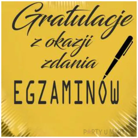 balon foliowy gratulacje z okazji zdania egzaminow zloty 18 hrt