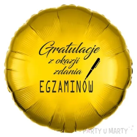 balon foliowy gratulacje z okazji zdania egzaminow zloty 18 rnd