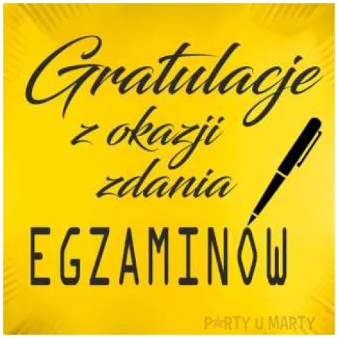 balon foliowy gratulacje z okazji zdania egzaminow zloty 18 rnd