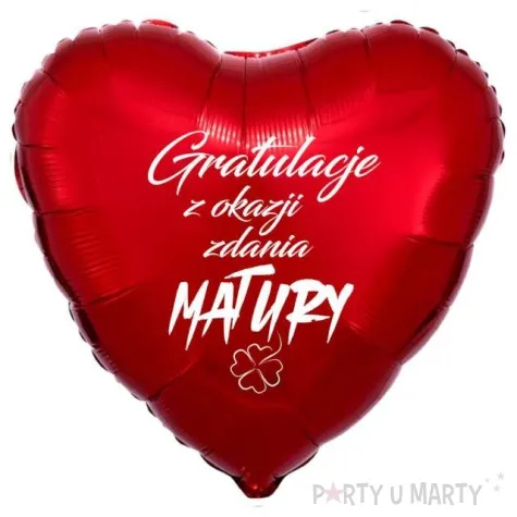 balon foliowy gratulacje z okazji zdania matury czerwony 18 hrt