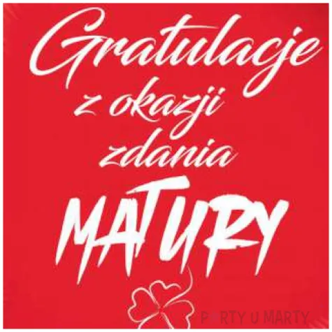 balon foliowy gratulacje z okazji zdania matury czerwony 18 rnd